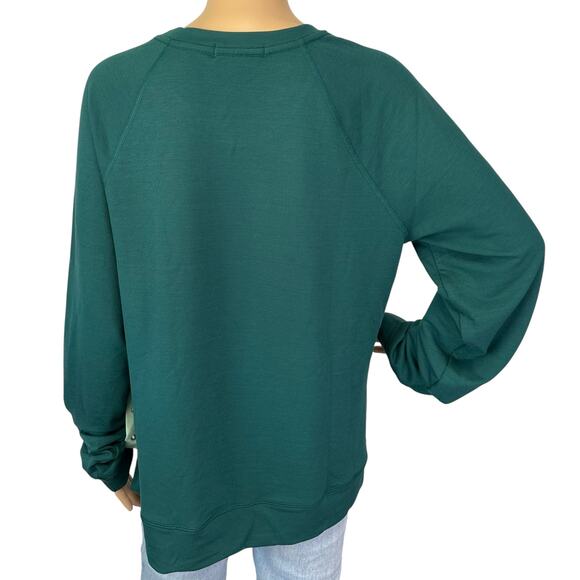 2/$30 Sincerely Jules Side Snap Sweatshirt Teal Pullover Long Sleeve Size L - Picture 6 of 13